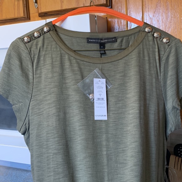 NWT White House black market short sleeve button tee - Picture 8 of 9